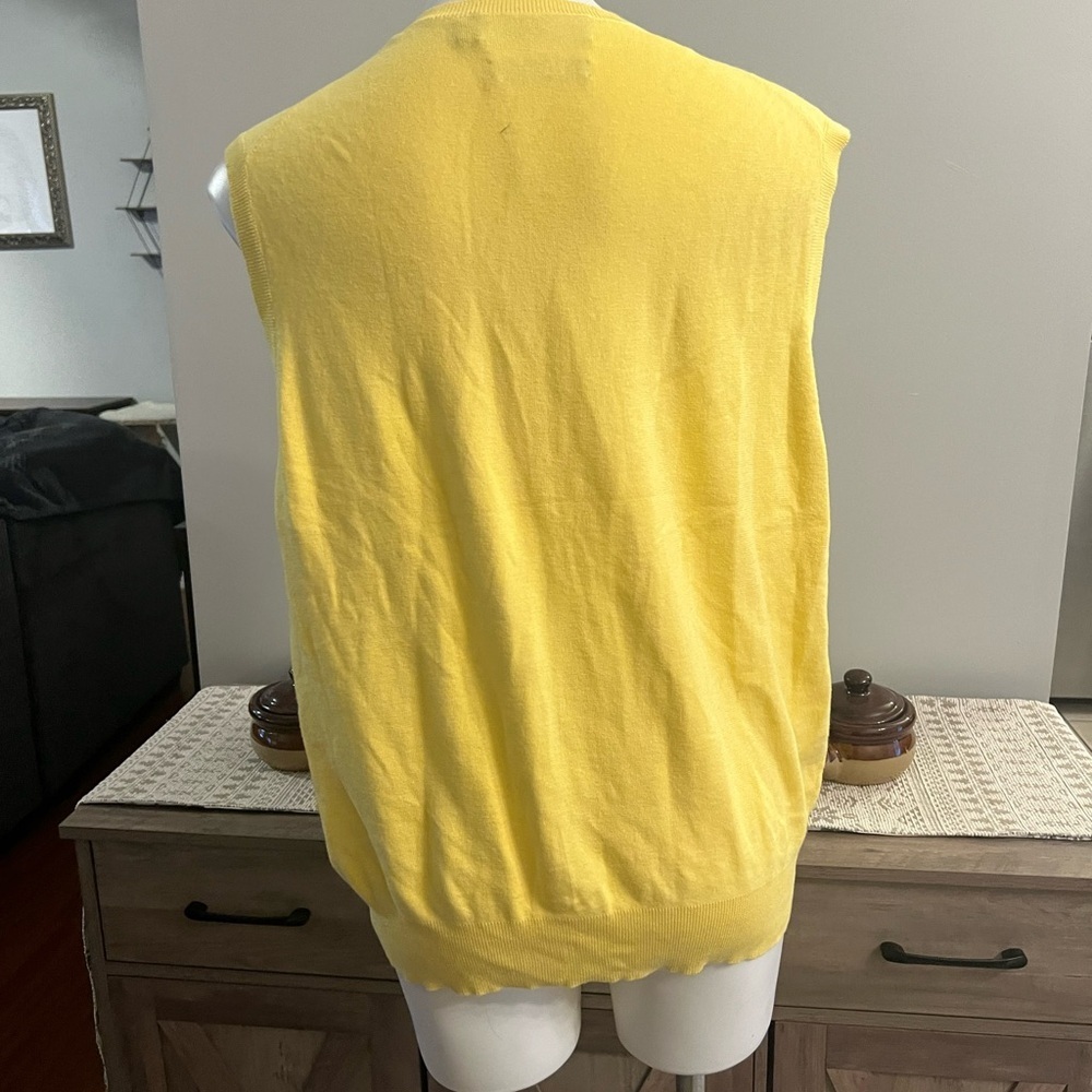 Polo by Ralph Lauren yellow vneck 100% Pima cotton sweater vest - Picture 4 of 4